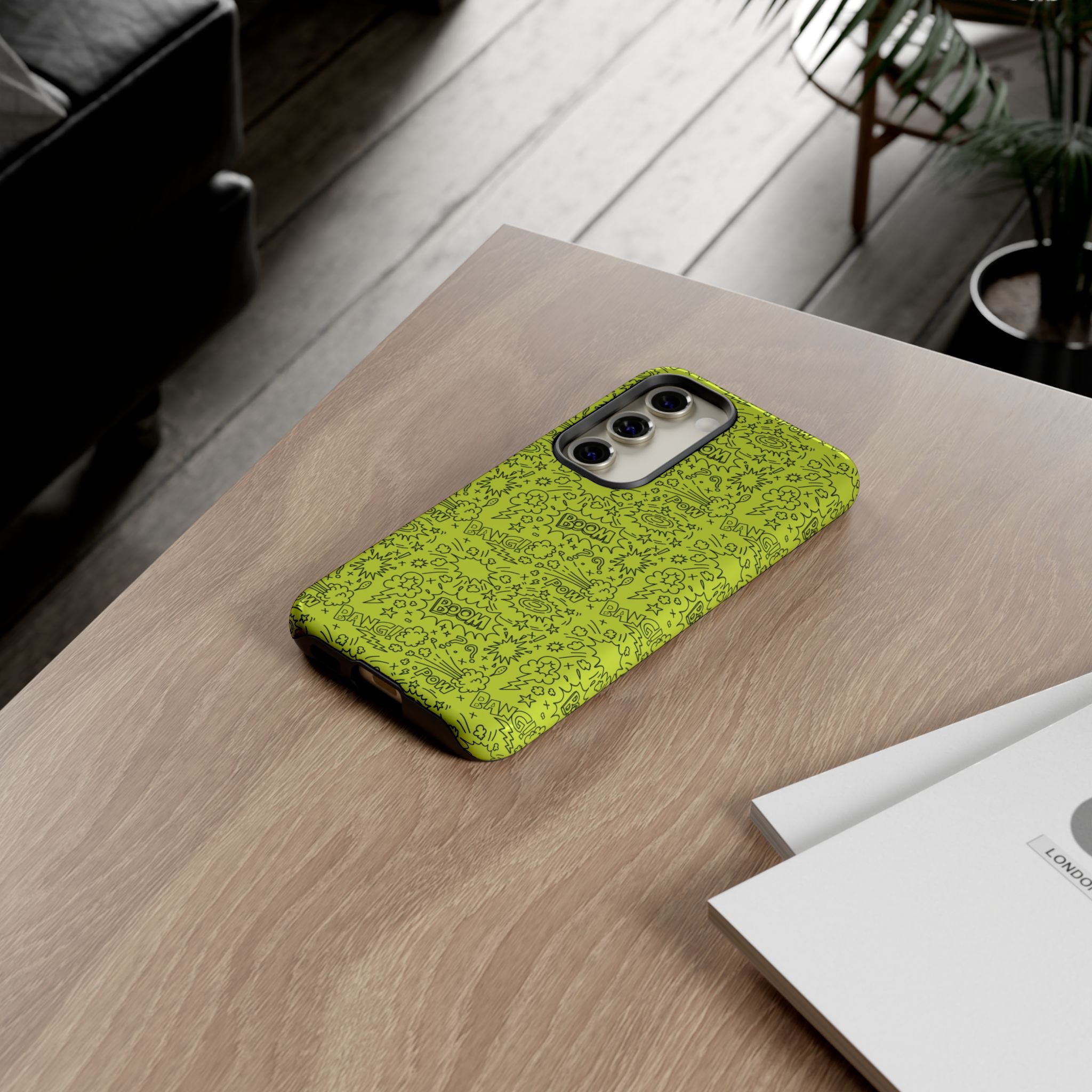 Neon Lime Wow Tough Case for iPhone, Galaxy, or Google Pixel