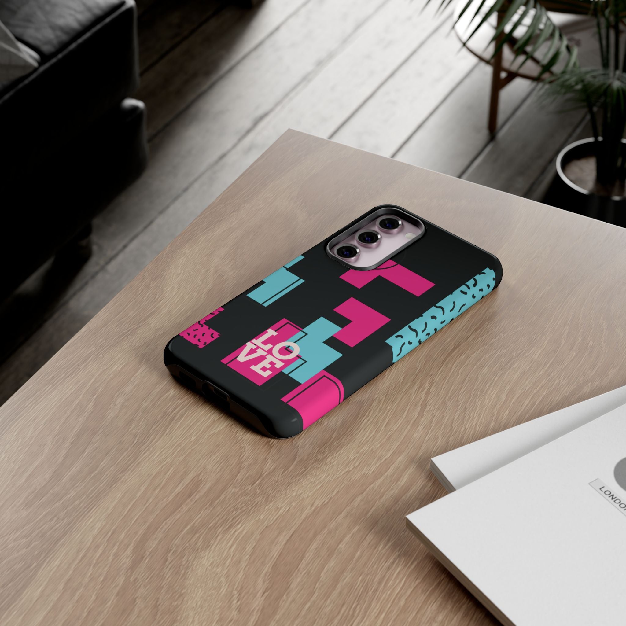 Retro Blocks LOVE Tough Case for iPhone, Galaxy or Google Pixel