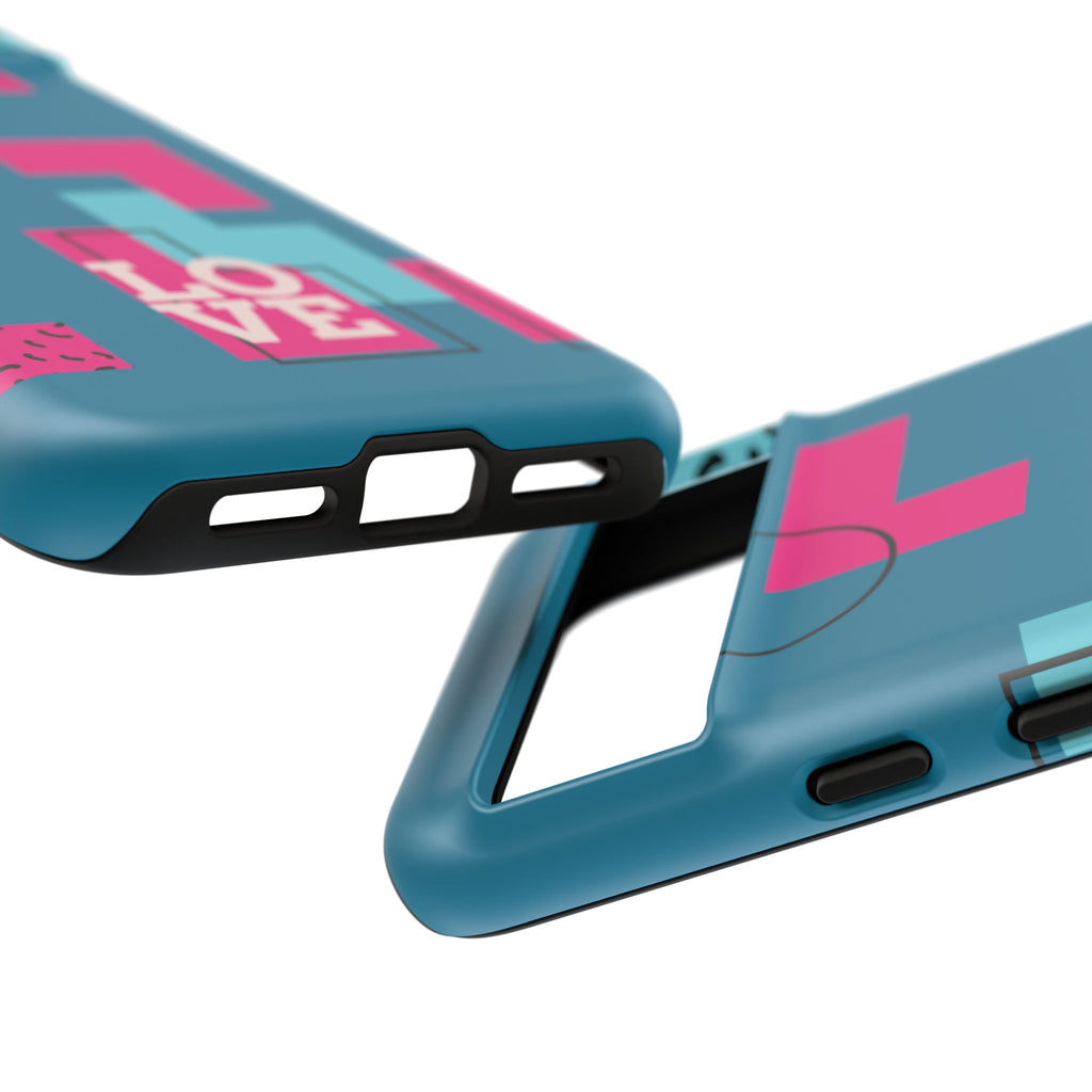 LOVE Teal Green Tough Phone Case for iPhone, Galaxy, or Google Pixel