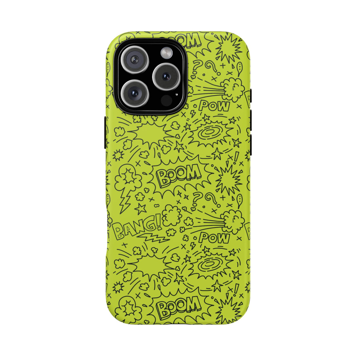 Neon Lime Wow Tough Case for iPhone, Galaxy, or Google Pixel