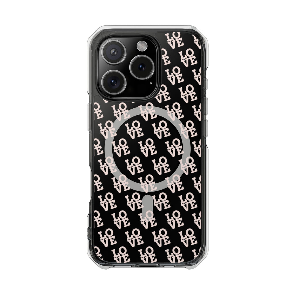 LOVE Magnetic iPhone 14, 15, 16 Series Clear Impact Cases