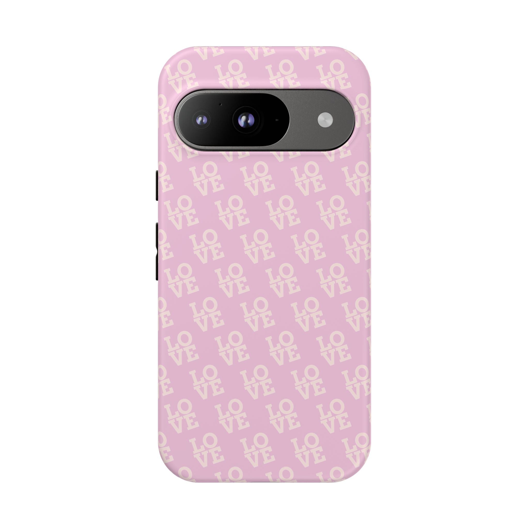 LOVE Pink Tough Phone Case for iPhone, Galaxy, or Google Pixel