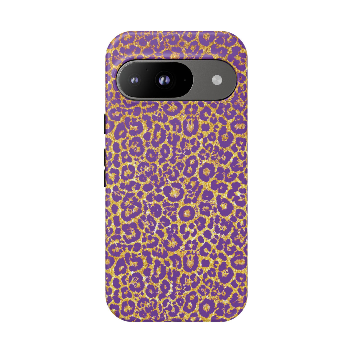 Purple Gold Leopard Tough Phone Case for iPhone, Galaxy, or Google Pixel