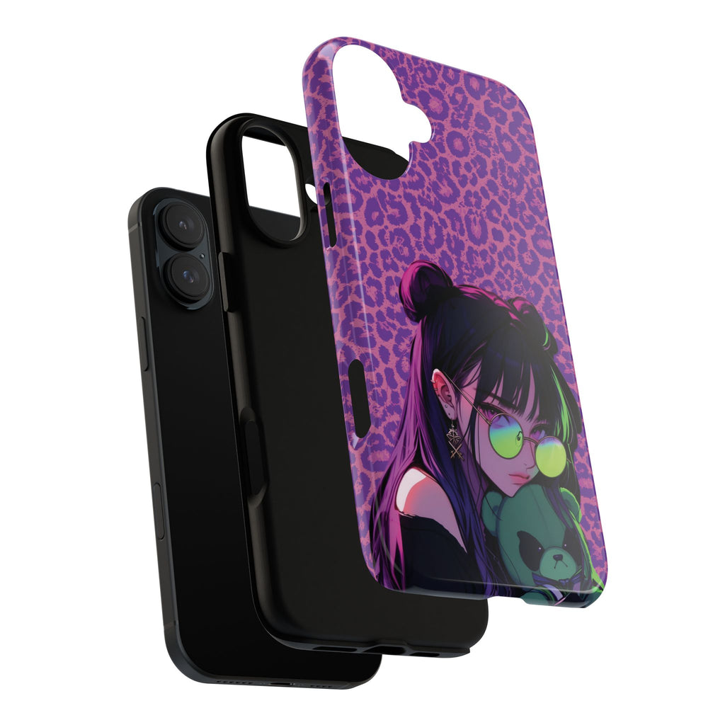 Purple Pink Leopard Kz iPhone, Galaxy and Google Tough Cases