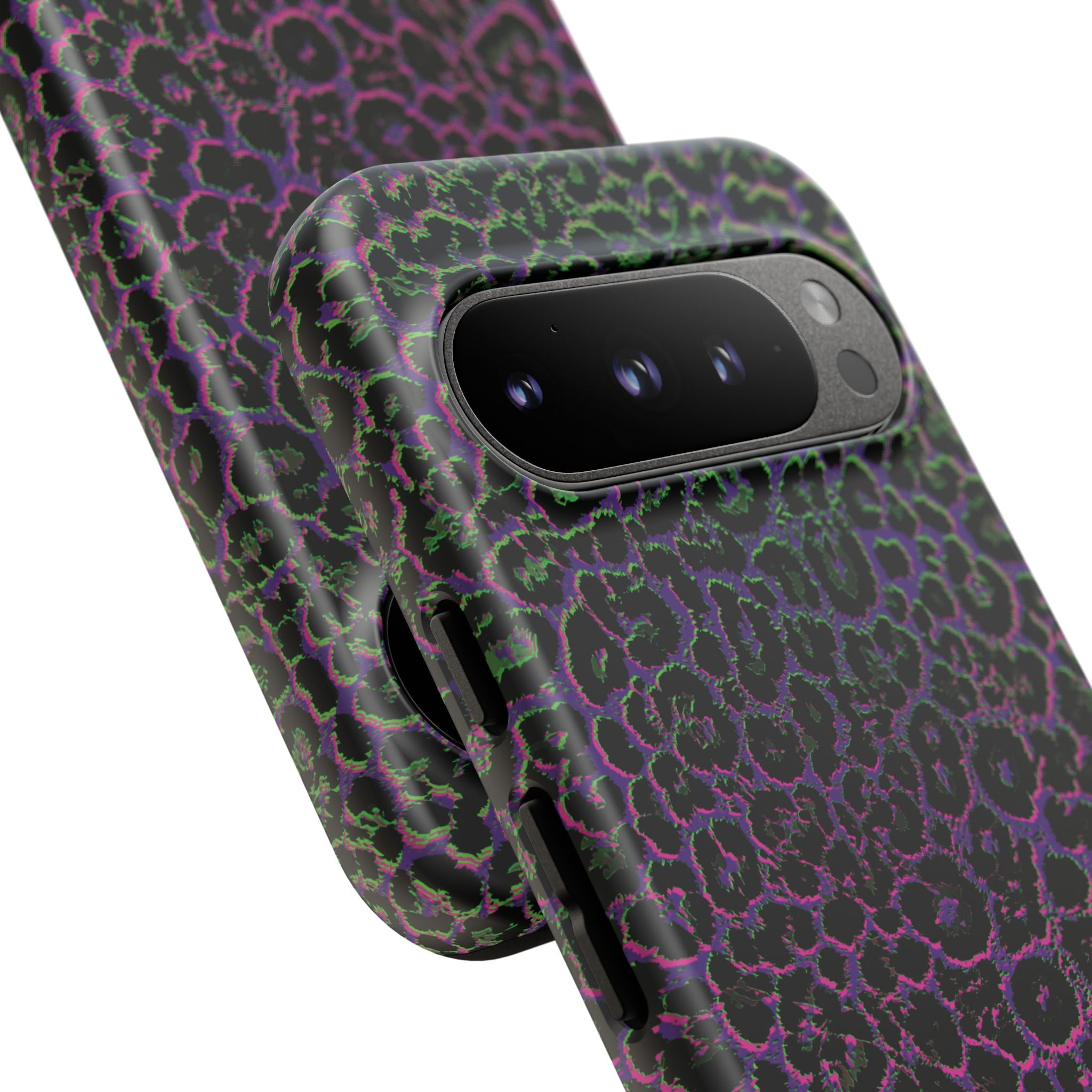 Colorful Leopard Tough Phone Case for iPhone, Galaxy, or Google Pixel