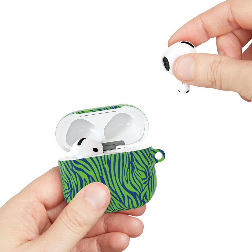 Blue and Green Zebra AirPod Cases