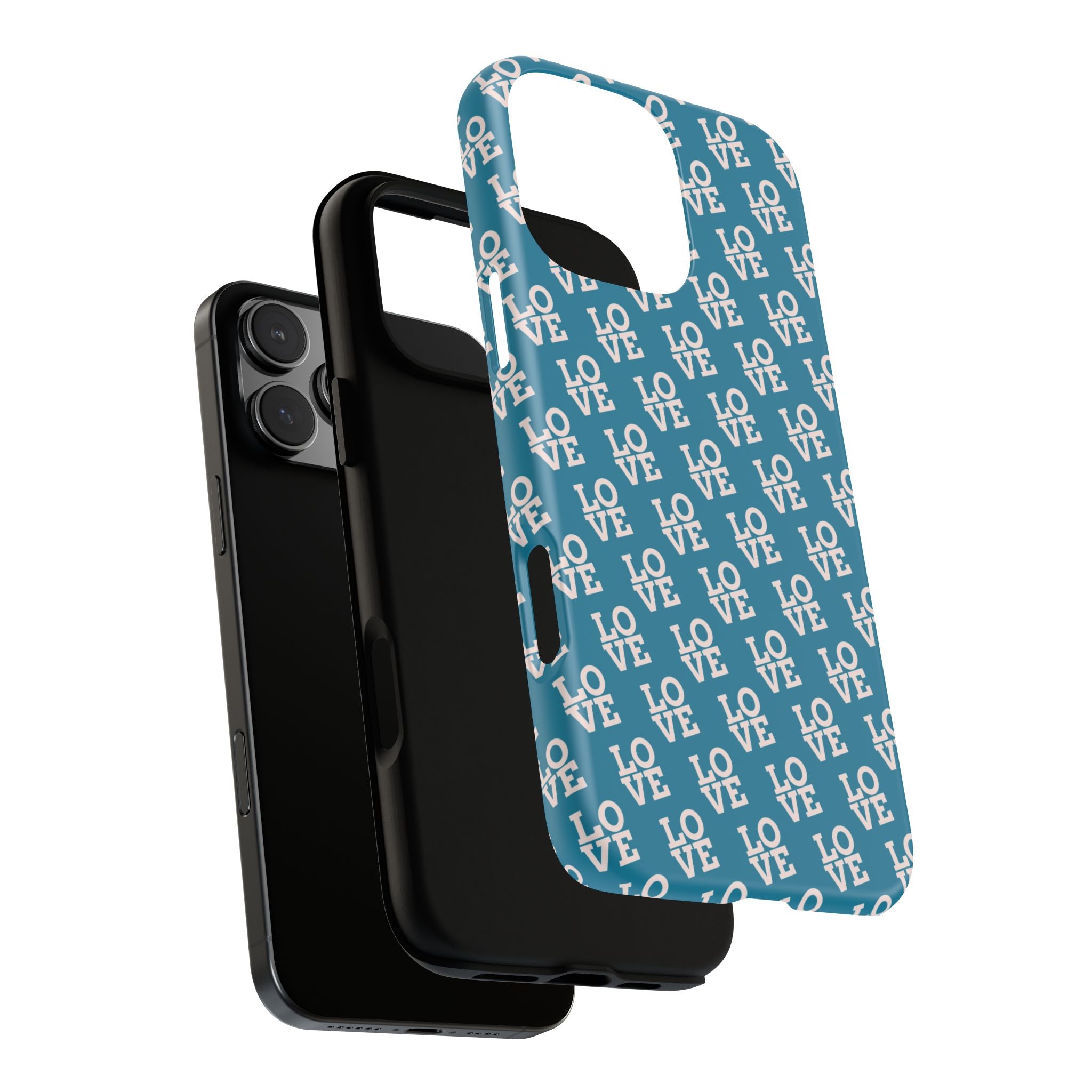 LOVE Teal Green Tough Phone Case iPhone, Galaxy, or Google Pixel
