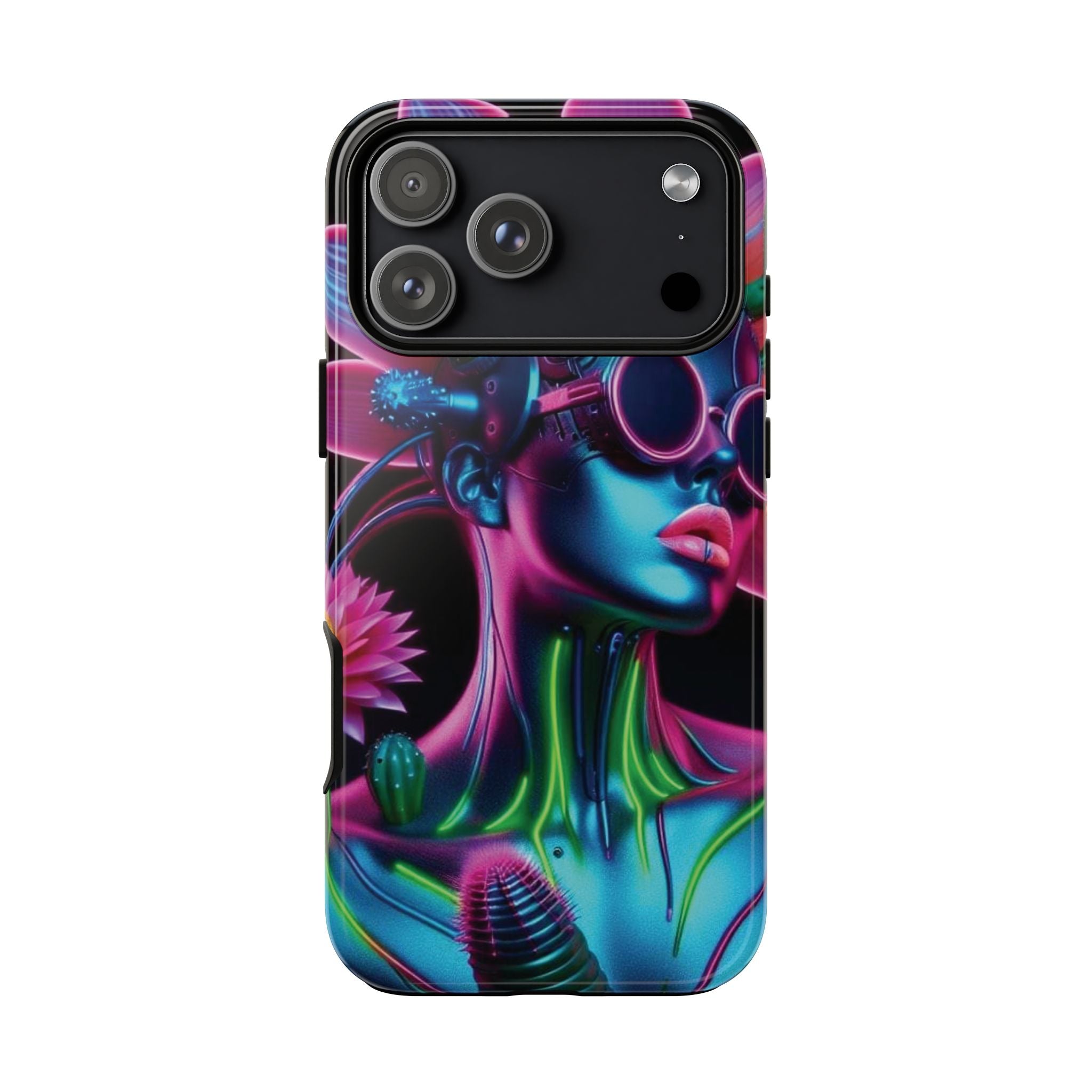 Neon Androgen Cactus Flower Tough Phone Case for iPhone, Galaxy, or Google Pixel