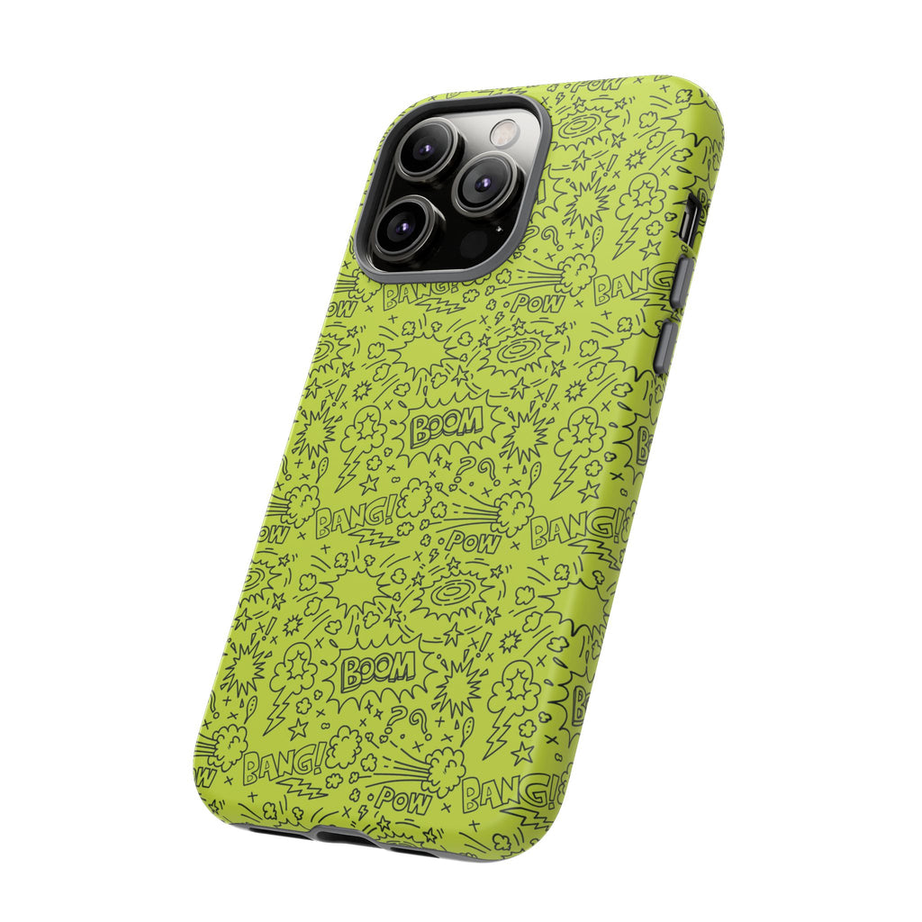 Neon Lime Wow Tough Case for iPhone, Galaxy, or Google Pixel