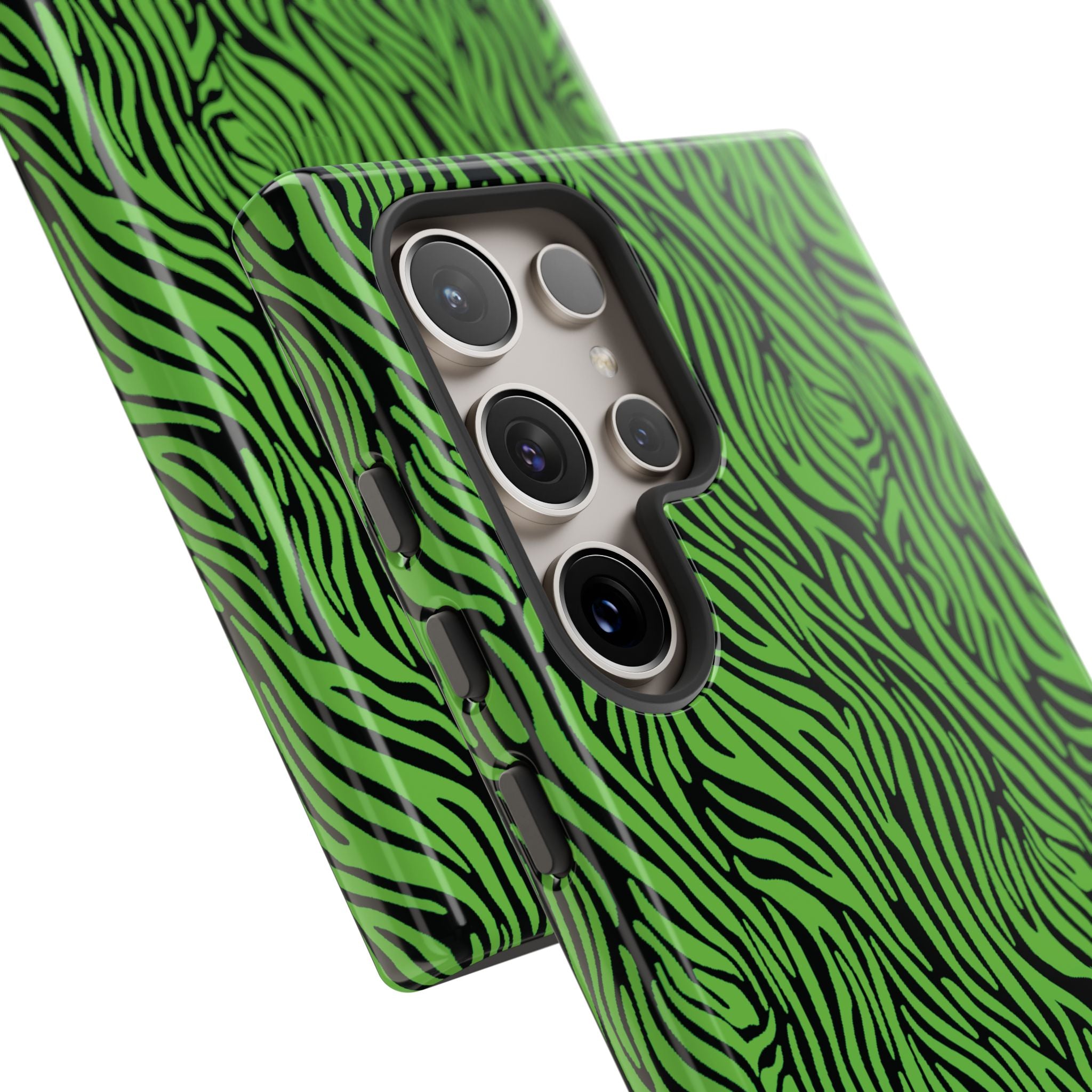 Neon Green Zebra Tough Phone Case iPhone, Galaxy, or Google Pixel