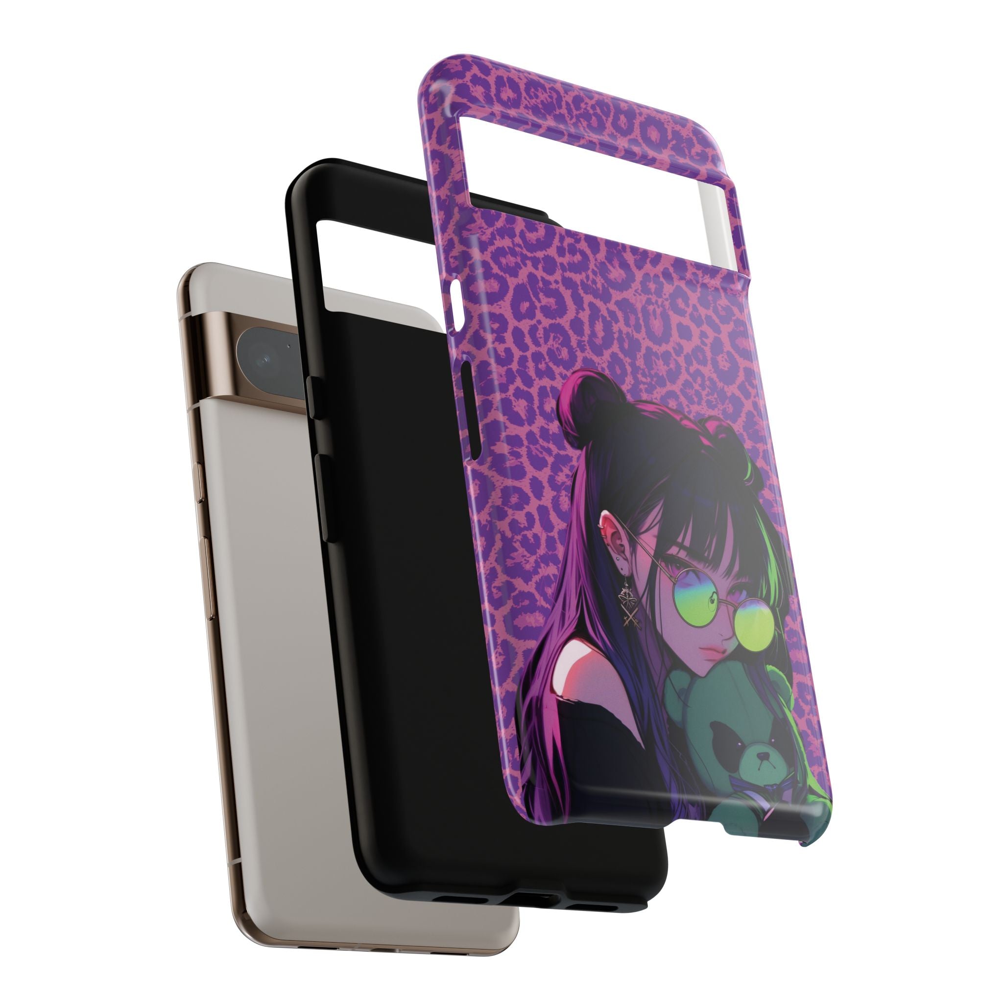 Purple Pink Leopard Kz iPhone, Galaxy and Google Tough Cases