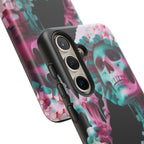 Neon Pink Skeleton (Black) Tough Phone Case for iPhone, Galaxy, or Google Pixel