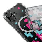 LOVE Retro Blocks Magnetic iPhone 14, 15, 16 Series Clear Impact Cases