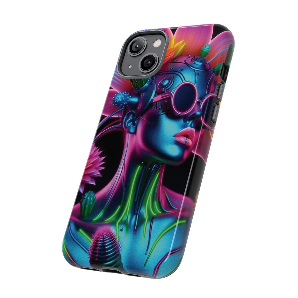 Neon Androgen Cactus Flower Tough Phone Case for iPhone, Galaxy, or Google Pixel