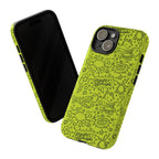 Neon Lime Wow Tough Case for iPhone, Galaxy, or Google Pixel