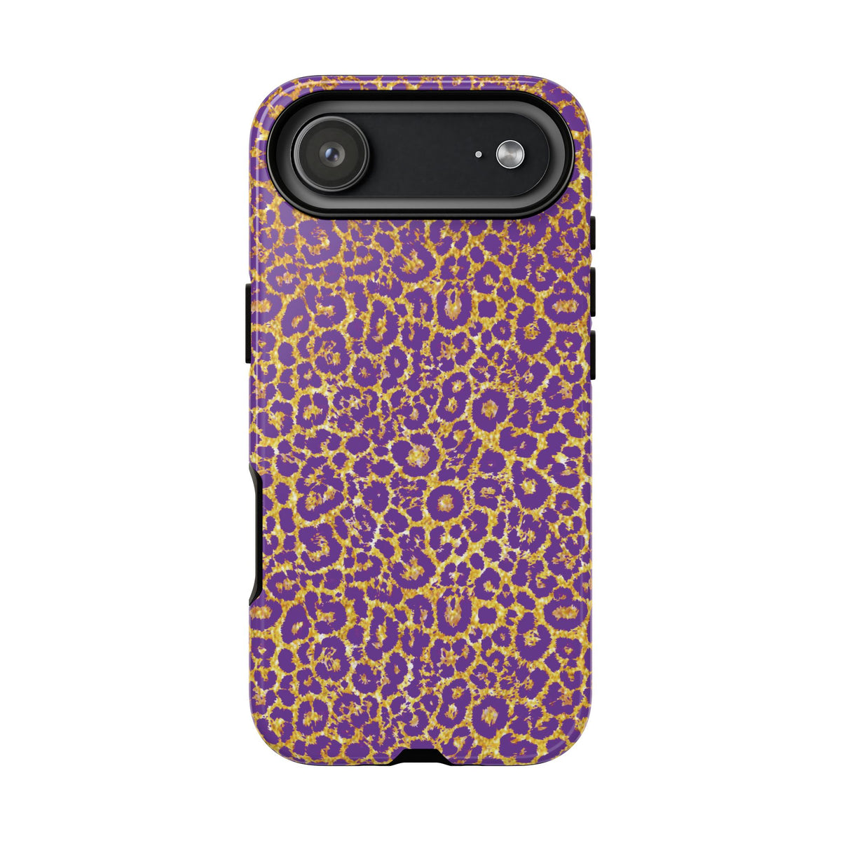 Purple Gold Leopard Tough Phone Case for iPhone, Galaxy, or Google Pixel