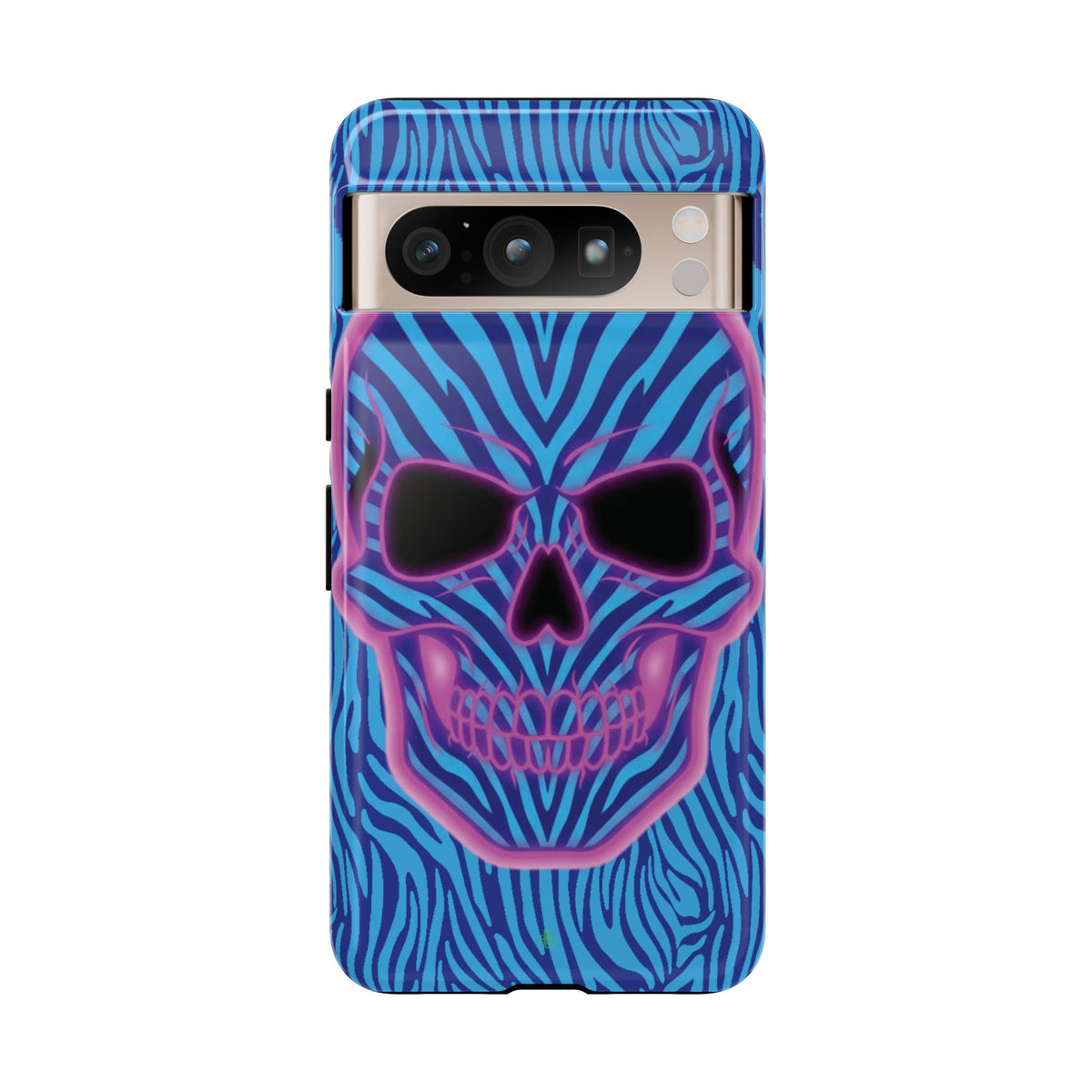 Neon Zebra Skull Tough Phone Case for iPhone, Galaxy, or Google Pixel