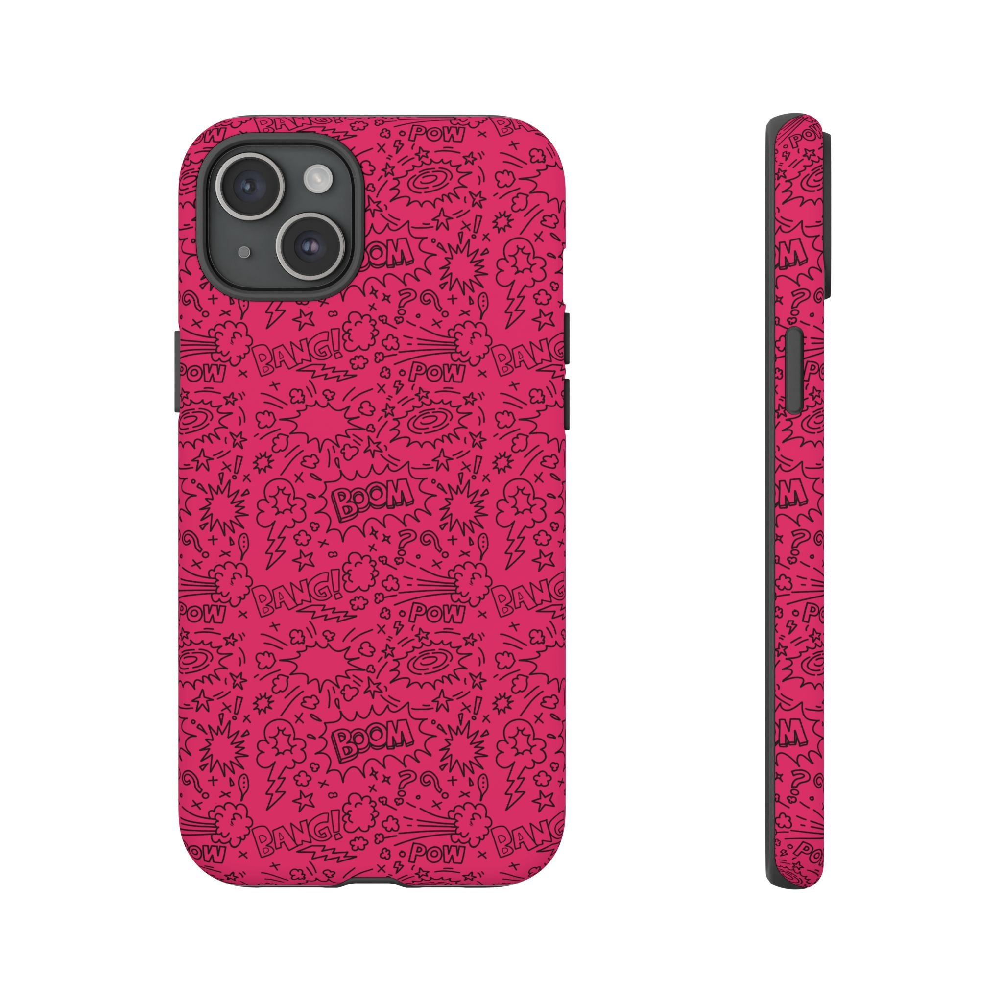 Pink Wow Tough Case for iPhone, Galaxy, or Google Pixel