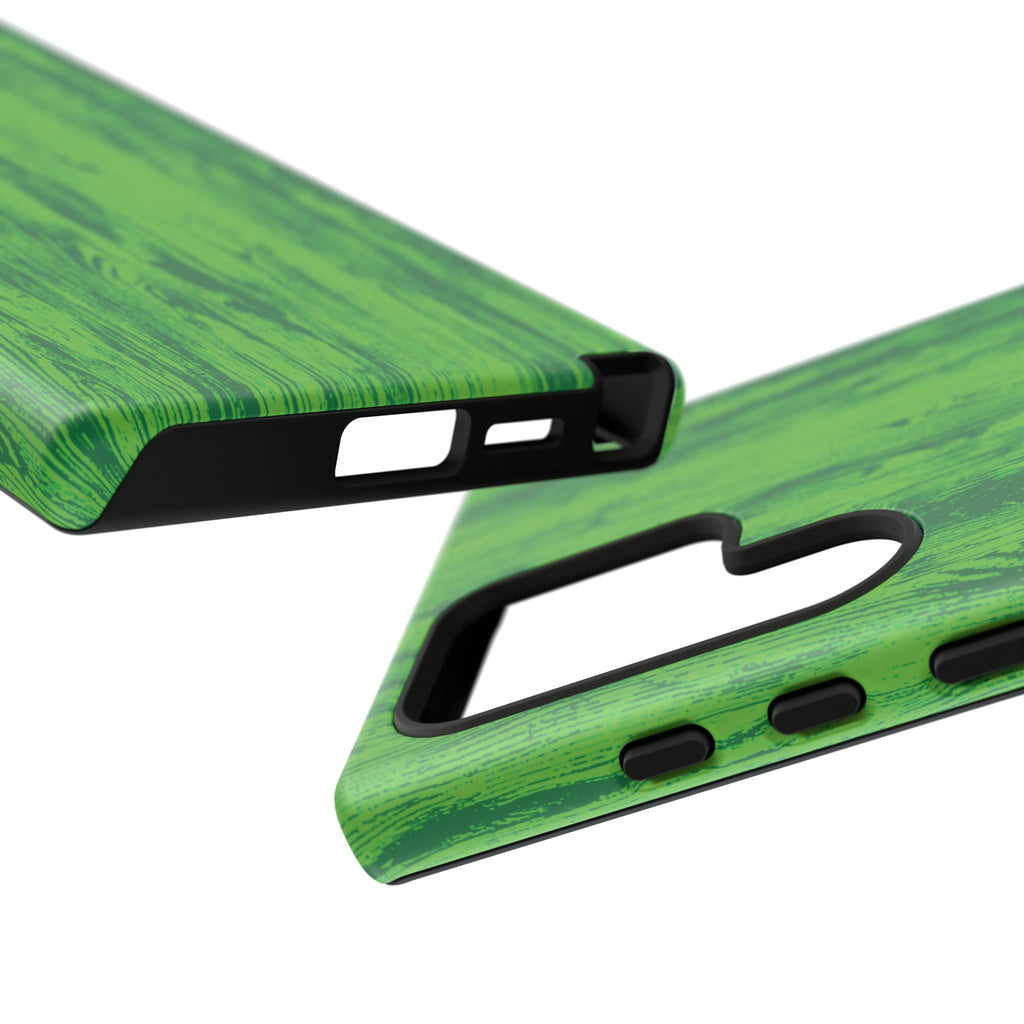 Neon Green Wood Tough Phone Case iPhone, Galaxy, or Google Pixel