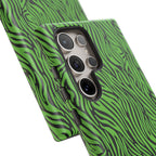 Neon Green Zebra Tough Phone Case iPhone, Galaxy, or Google Pixel