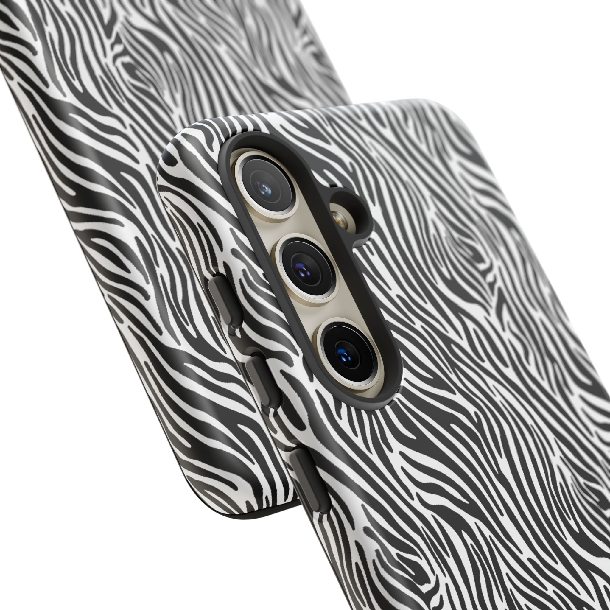 Black and White Zebra Print Tough Case iPhone, Galaxy and Google Pixel