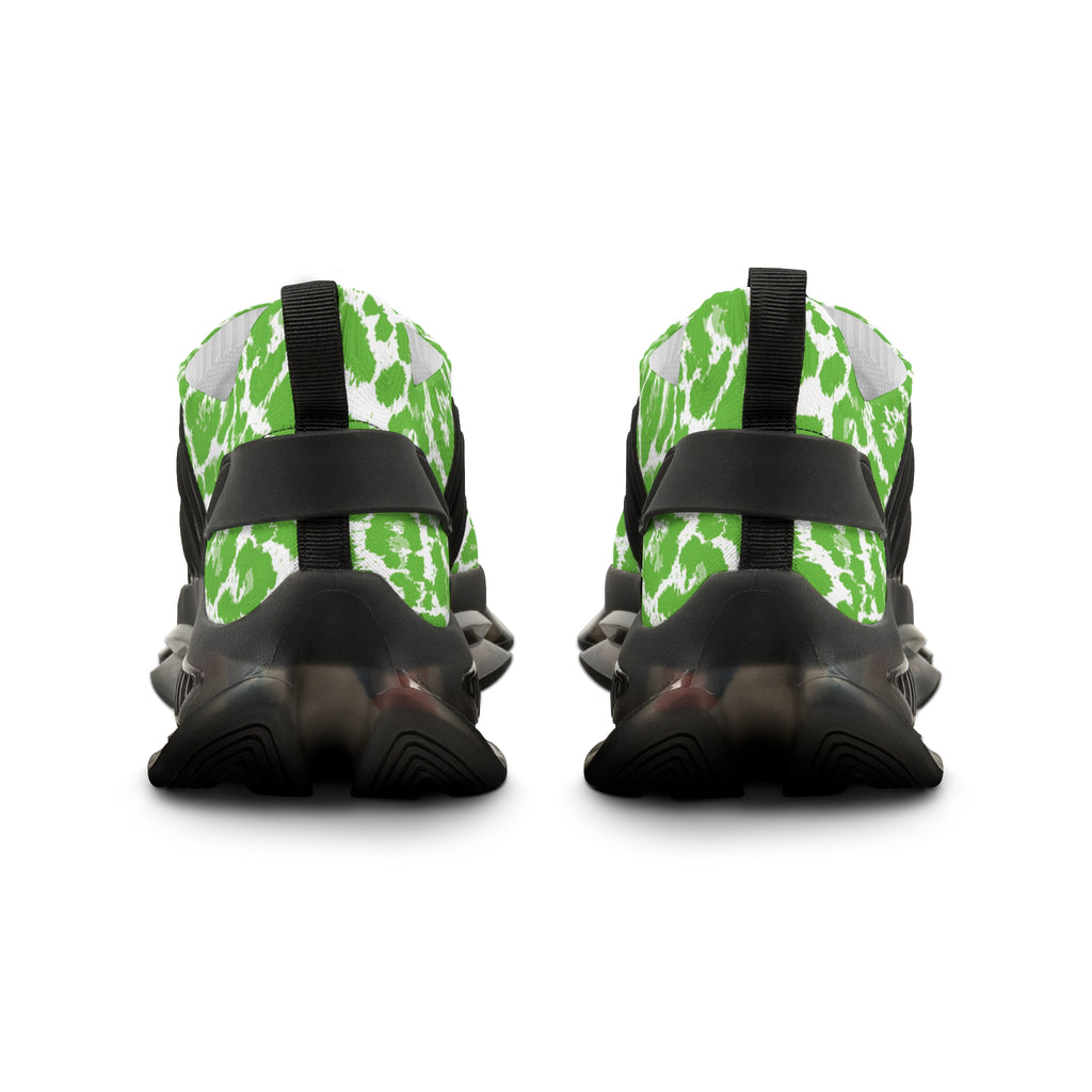 Neon Green Leopard Men's Mesh Sneakers