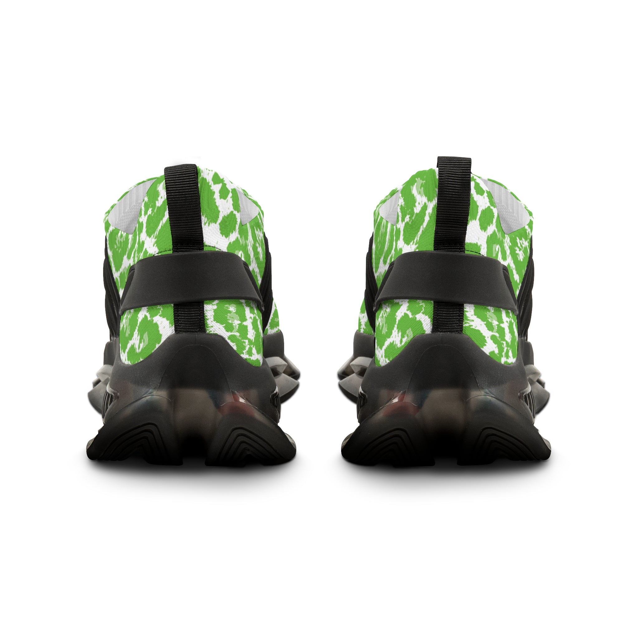 Neon Green Leopard Men's Mesh Sneakers