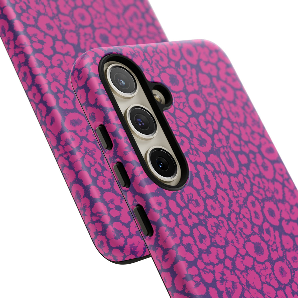 Pink Purple Leopard Tough Phone Case iPhone, Galaxy and Google Pixel