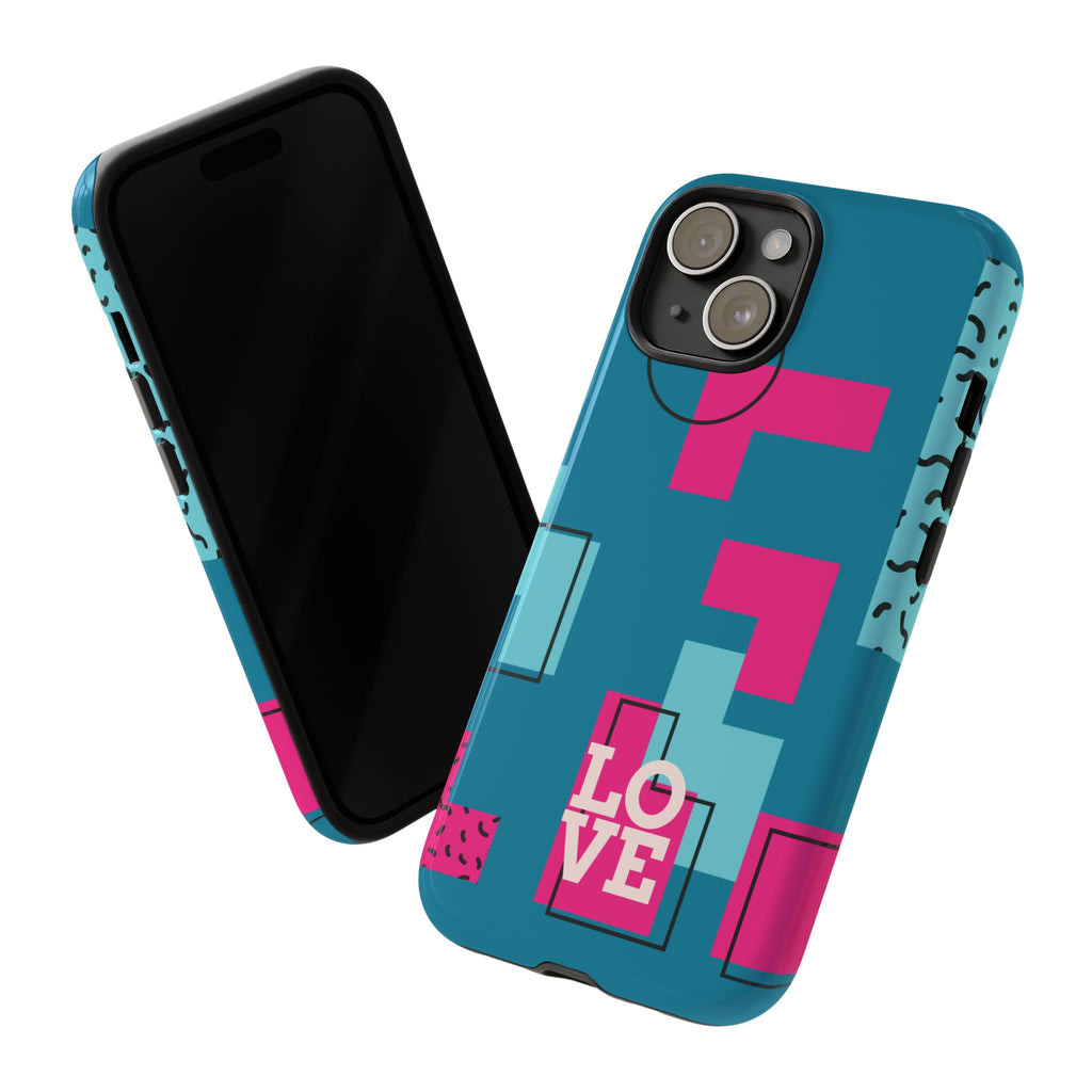 LOVE Teal Green Tough Phone Case for iPhone, Galaxy, or Google Pixel