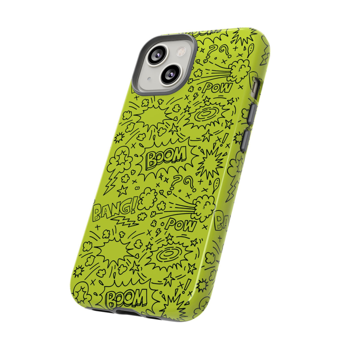 Neon Lime Wow Tough Case for iPhone, Galaxy, or Google Pixel