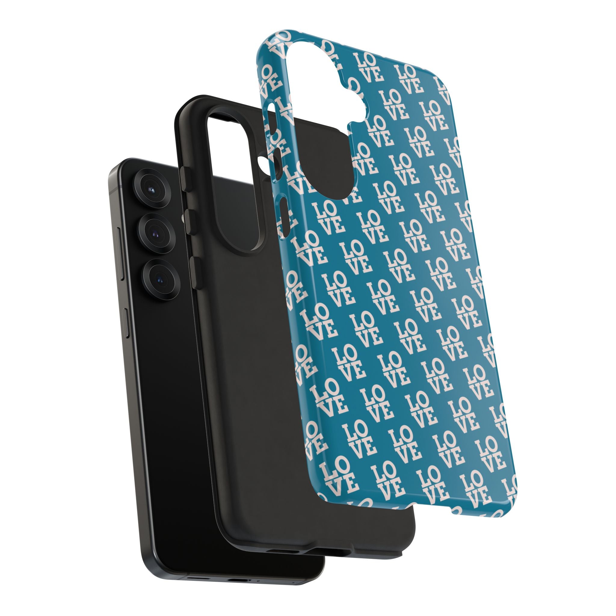 LOVE Teal Green Tough Phone Case iPhone, Galaxy, or Google Pixel