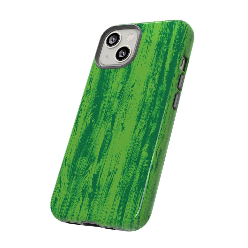 Neon Green Wood Tough Phone Case iPhone, Galaxy, or Google Pixel
