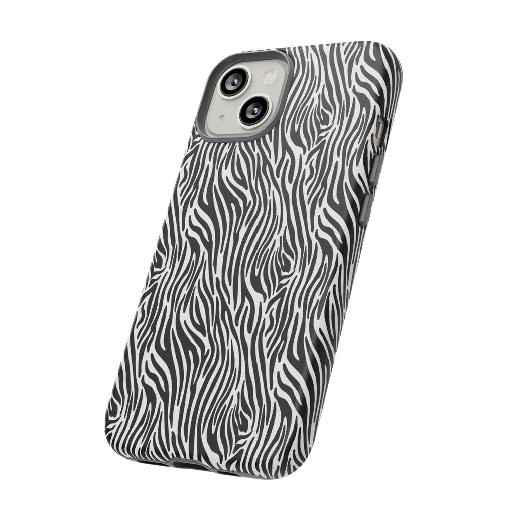 Black and White Zebra Print Tough Case iPhone, Galaxy and Google Pixel