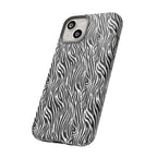 Black and White Zebra Print Tough Case iPhone, Galaxy and Google Pixel