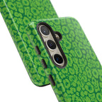 Neon Green Leopard Tough Phone Case for iPhone, Galaxy, or Google Pixel