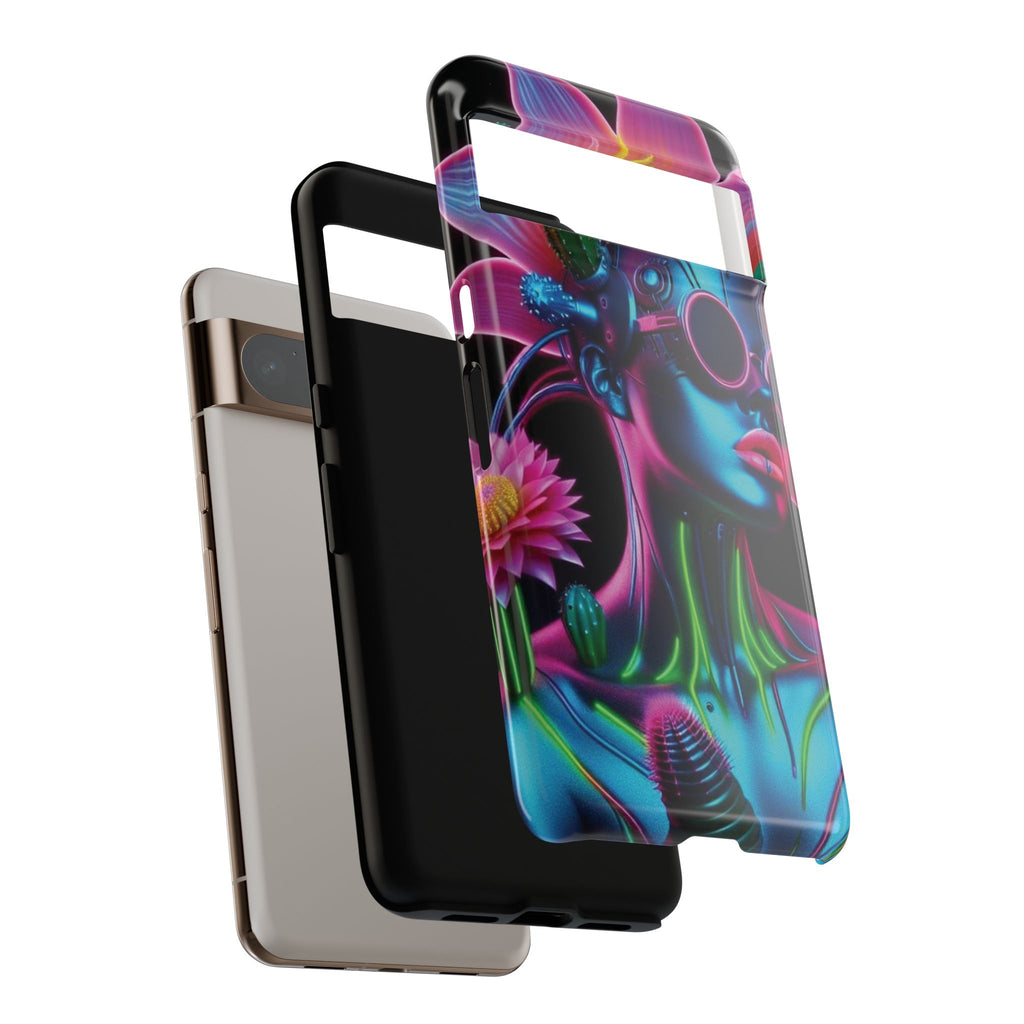 Neon Androgen Cactus Flower Tough Phone Case for iPhone, Galaxy, or Google Pixel