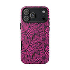Pink Zebra Tough Phone Case for iPhone, Galaxy, or Google Pixel