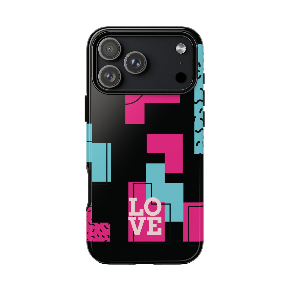 Retro Blocks LOVE Tough Case for iPhone, Galaxy or Google Pixel
