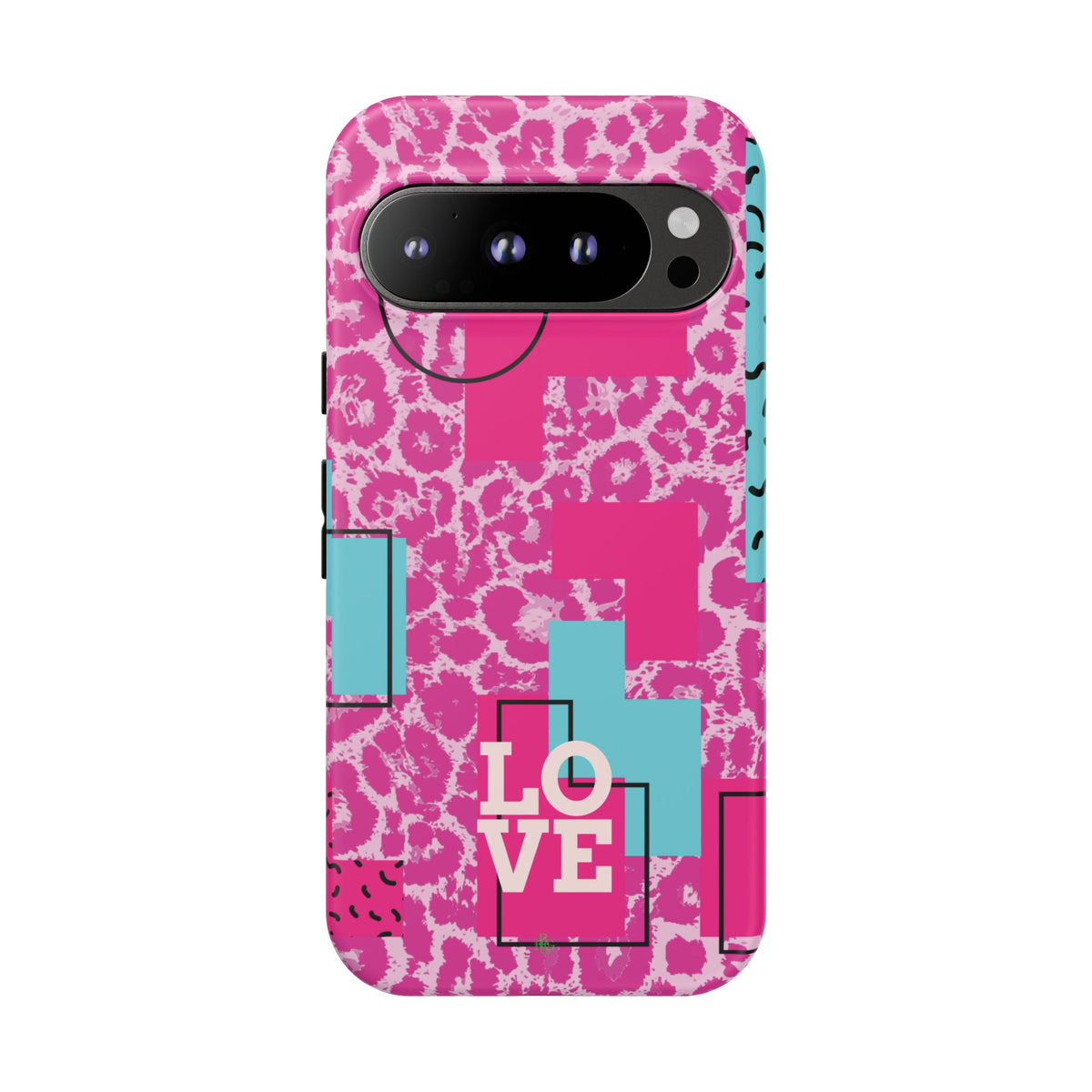 Retro Love Pink Leopard RG Tough Phone Case for iPhone, Galaxy, or Google Pixel
