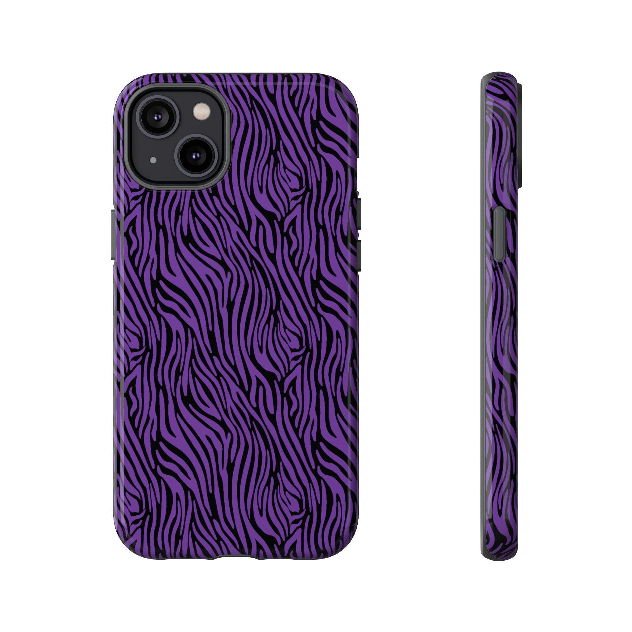 Purple Zebra Tough Phone Case for iPhone, Galaxy, or Google Pixel