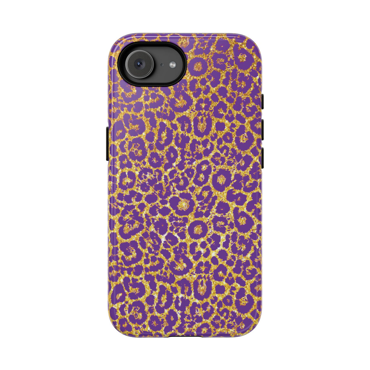 Purple Gold Leopard Tough Phone Case for iPhone, Galaxy, or Google Pixel
