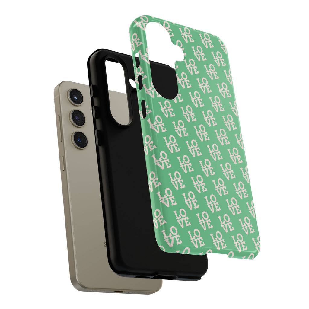 LOVE Aqua Tough Phone Case for iPhone, Galaxy, or Google Pixel