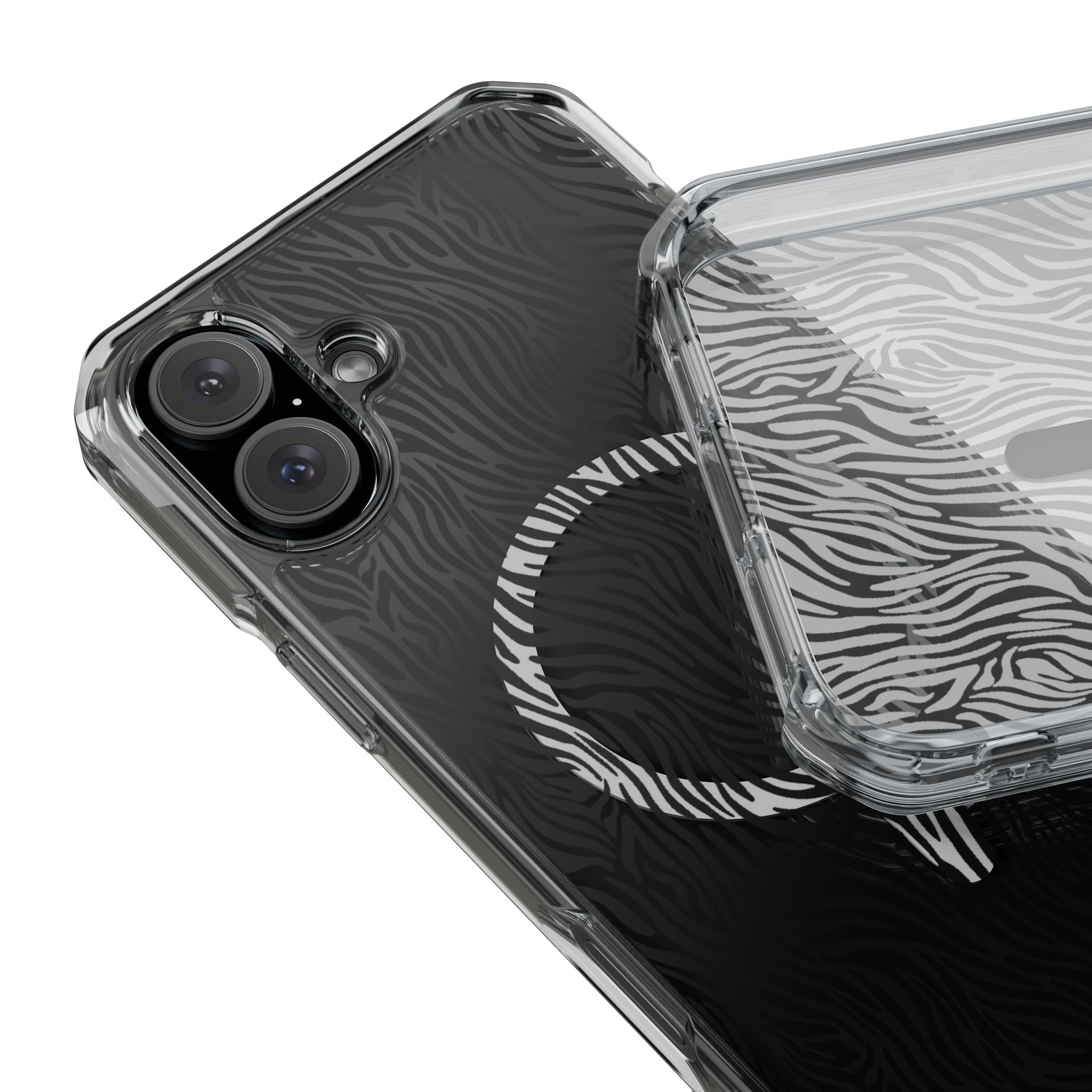 Zebra Magnetic iPhone 14, 15, 16 Series Clear Impact Cases