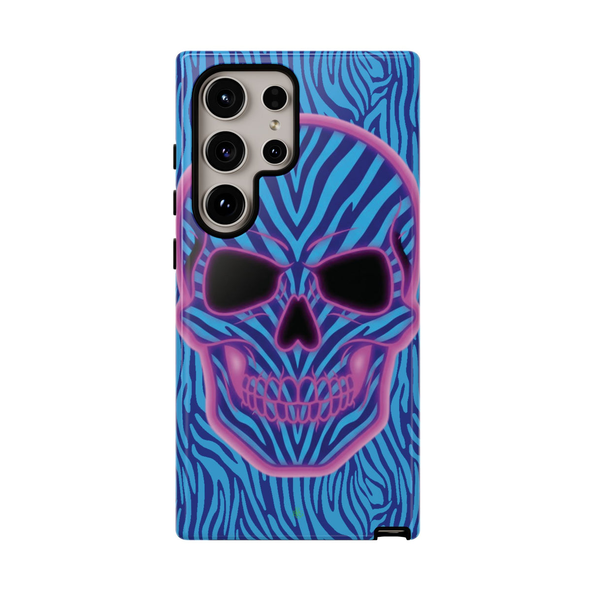 Neon Zebra Skull Tough Phone Case for iPhone, Galaxy, or Google Pixel