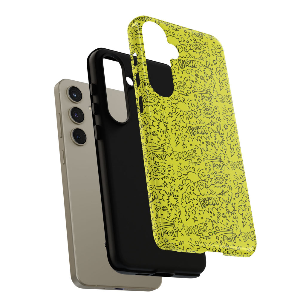 Neon Yellow Wow RG Tough Phone Case for iPhone, Galaxy, or Google Pixel