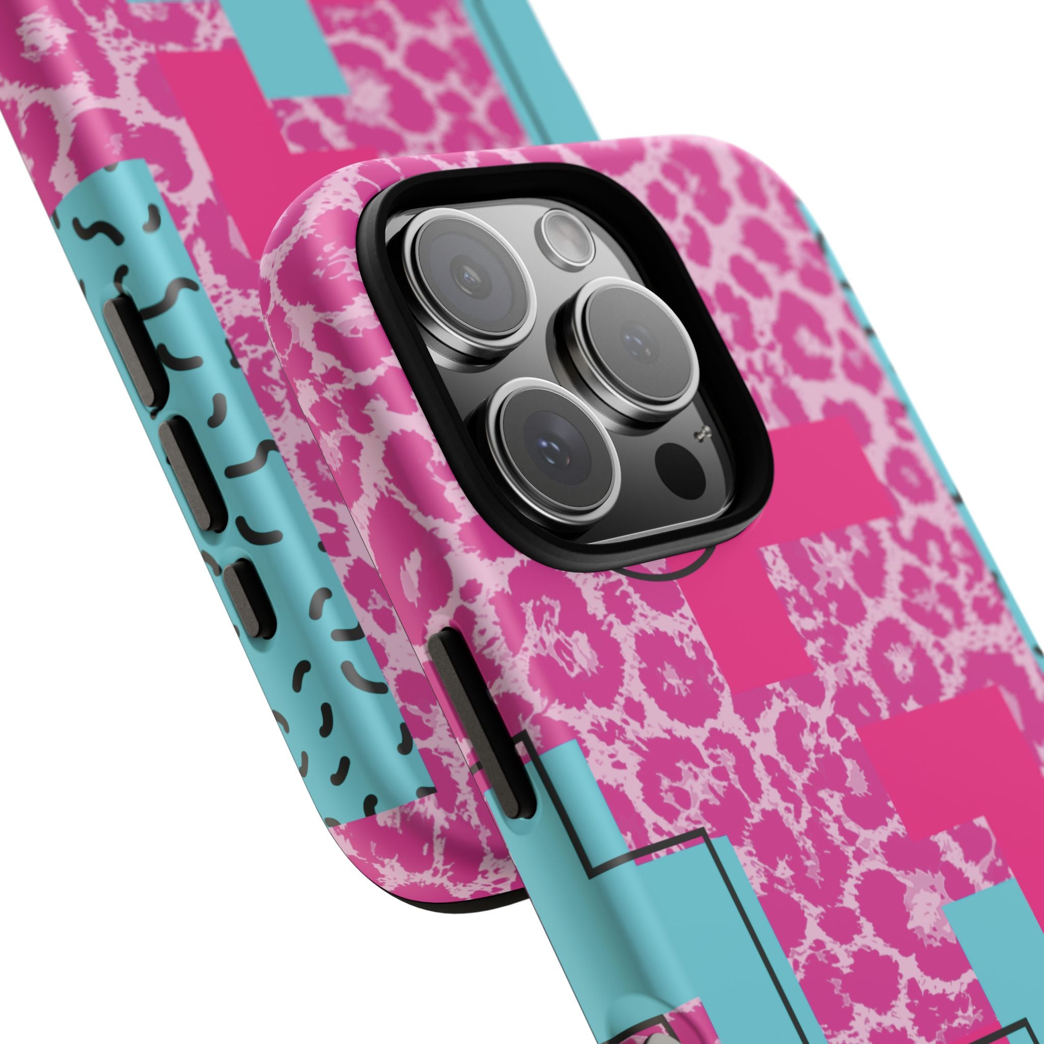 Retro Love Pink Leopard RG Tough Phone Case for iPhone, Galaxy, or Google Pixel