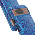 Zebra Print Blue and Purple Tough Case for iPhone, Galaxy or Google Pixel