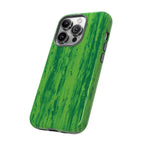 Neon Green Wood Print Tough Phone Case iPhone, Galaxy, or Google Pixel