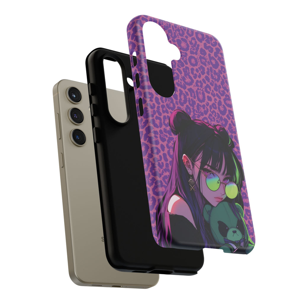 Purple Pink Leopard Kz iPhone, Galaxy and Google Tough Cases