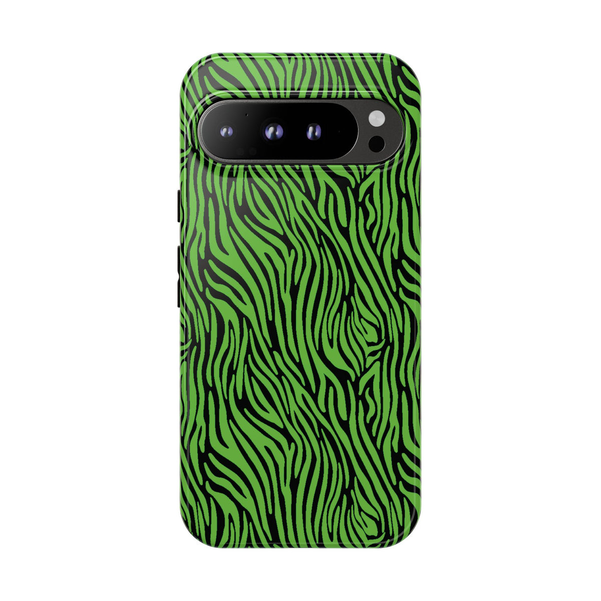 Neon Green Zebra Tough Phone Case iPhone, Galaxy, or Google Pixel